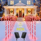Coolwufan 24 Pack 28" Solar Candy Cane Path Lights Christmas Decorations, Red New. Price: $131.99.