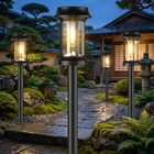 Eyrosa Solar Pathway Lights, 8 Pack Glass Outdoor, Black New. Price: $57.11.