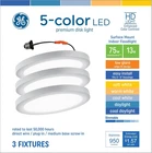 Ge Led Surface Mount Indoor Floodlight, 15W, 5-COLORS (3 Pack) New. Price: $94.99.