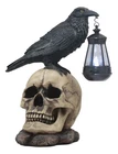Edgar Corvus Raven Perching On Rose Skull Statue With Solar Led Lantern Light New. Price: $64.99.