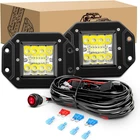 Flush Mount Led Pods 2PCS 42W Light Bar Upgraded Spot Flood Combo Work New. Price: $54.99.