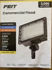 Feit Commercial Flood Light 3000 2000 1000 Lumen Adjustable Dusk-to-dawn Open. Price: $29.95.