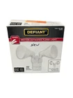 Defiant Par 180 Degree White Motion Sensor Wired Outdoor 2-HEAD Dusk-to-dawn Open. Price: $24.99.