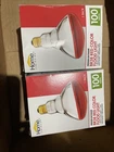 Two Red Bulb Floodlight 100W BR38 120V Medium Base Indoor Outdoor New. Price: $24.00.