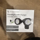 Wasserstein 3-IN-1 Floodlight & Charger, Outdoor Case For Wyze Cam White Open. Price: $24.99.