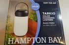 Hampton Bay 23445 Tarkio Matte Black Led Solar Lantern, Color Changing Open. Price: $19.95.