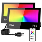 Remon Led Flood Light Outdoor 800W Equivalent 8000LM Smart Rgb Black New. Price: $84.93.