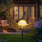 Homeimpro Garden Solar Lights Pathway Outdoor Moon Crackle Glass Globe Stake New. Price: $29.99.