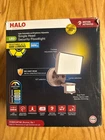 Halo 200W 6000 Lumen, Integrated Led, Motion Sensing Large Flood Light, Bronze Open. Price: $25.00.