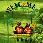 Solar Ladybug Swing Light Metal Hanging Garden Decor Welcome Sign Waterproof New. Price: $60.99.
