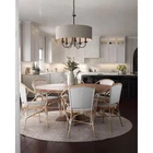 Progress Lighting 5-LIGHT Farmhouse Matte Black Chandelier With Linen Shade Open. Price: $134.67.