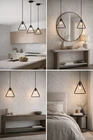 Abra Lighting Neoteric Black Geometric Pendant Lights Single - Designer Modern New. Price: $125.00.