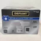 Defiant 180 White Motion Sensor Solar Powered 2-HEAD Led Security Flood Light New. Price: $32.99.