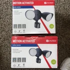 Utilitech 0803996 Motion Activated Hardwired Security Light Black Set Of 2 New. Price: $29.99.