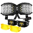 Auxbeam 2X 5" Side Shooter Cube Led Work Ditch Light Spot Pods+amber Black Cover New. Price: $169.99.