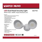 Satco 65-710 Dual Head Led Outdoor Security Flood Light 3000K New. Price: $95.99.