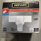Defiant 3000 Lumens Motion Activated Integrated Led Hardwired Flood Light. White Open. Price: $61.99.