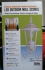 Maxsa 49719 Battery Powered Motion Activated Led Outdoor Wall Sconce, White, Fs Open. Price: $38.00.