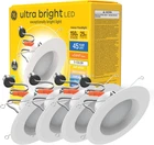 Ge Ultra Bright 6" Led Recessed Downlight, 150W Replacement, 4 Pack New. Price: $101.99.