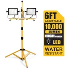 100W 10,000LM Led Dual-head Work Light W/adjustable Tripod Stand IP65 Waterproof New. Price: $85.99.