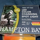 Hampton Bay Low Voltage 240 Lumens Black Integrated Led Small Spotlight Open. Price: $14.99.