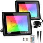 Mosfiata 100W Rgb Led Flood Lights, 12000LM Pack, Multicolor New. Price: $51.65.