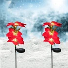 2PACK With 3 Head Solar Poinsettia Outdoor Light IP65 Waterproof Pathway Yard Us New. Price: $14.99.