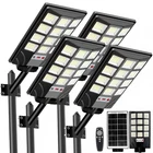 Cnoijuts Solar Street Light Outdoor, 6500K 20000LM 4-PACK, Black New. Price: $109.99.