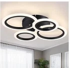 Yansun Modern Led Flush Mount Ceiling Light, 4 Rings Black Lighting Fixture New. Price: $59.00.