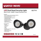 Satco 65-714 Dual Head Led Outdoor Security Flood Light 3000K Black New. Price: $95.99.