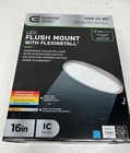Commercial Electric Flexinstall Oval 16IN. Brushed Nickel Led Ceiling Light 5CCT Open. Price: $36.99.