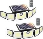 Szpower Solar Outdoor Lights, 5 Heads Powered Flood Black New. Price: $68.99.