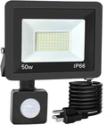 50W Plug In Motion Sensor Lights Outdoor, 5500LM Flood Dusk To Dawn New. Price: $31.45.