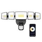 Onforu 5 Heads 120W 12000LM Smart Led Security Lights Motion Sensor Outdoor, App Open. Price: $98.99.