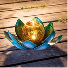 Huaxu Solar Light Outdoor Garden Decor Blue Metal Crackle Globe Glass New. Price: $49.99.