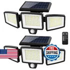 Tuffenough Solar Outdoor Lights 2500LM 210 Led Security Remote 3-HEAD Motion New. Price: $71.25.