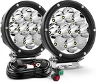 5.7 Inch Round 50W Led Driving Light W/ 16AWG Dt Connector Wiring Harness 6500LM New. Price: $165.99.