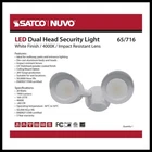 Satco 65-716 Dual Head Led Outdoor Security Flood Light 4000K New. Price: $95.99.