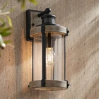 Stan Rustic Outdoor Wall Light Fixture Gray Wood Black Motion Sensor 15 1/2" New. Price: $199.99.
