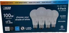 Feit Electric Led 100W 1600 Lumens Selectable Color Bulbs 12 Total New. Price: $48.99.